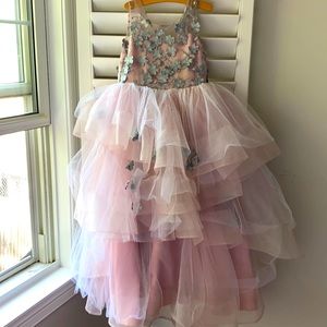 Custom made Purple Sleeveless Flower Girl Dress